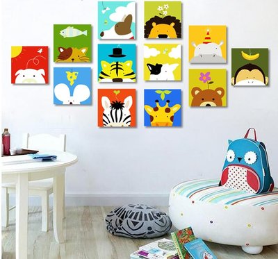 動物卡通無框畫客廳沙發臥室裝飾畫牆畫餐廳壁畫背景牆掛畫兒童房(多款可選)