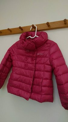 轉售 二手 山頂鳥 女童 短版 羽絨衣 羽絨服 紫紅色 外套 110CM UNIQLO LATIV