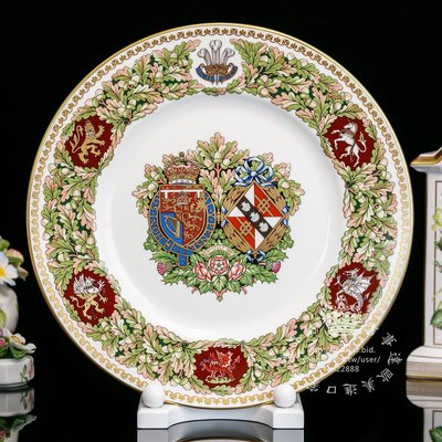 【吉事達】限量1000英國製wedgwood Minton 1981 美滿人生皇家骨瓷限量裝飾大瓷盤