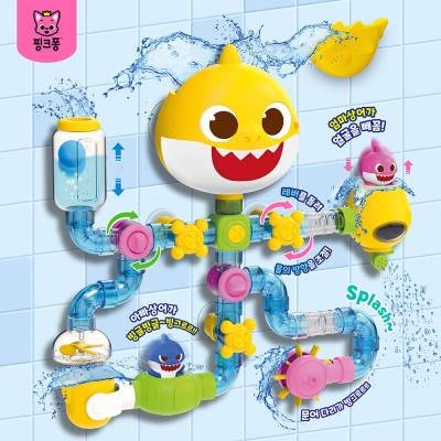 可超取🇰🇷韓國境內版 碰碰狐 鯊魚寶寶 洗澡 灑水 轉輪 水管 水滑梯 迷宮 鯊魚家族 玩具遊戲組