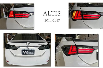 小傑車燈精品-全新 實車 ALTIS 14 15 16 17 年 11代 11.5代 燻黑 光條 光柱 LED 尾燈