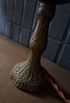 特殊 歐洲 老銅燈 銅桌燈 小型 奶油球 徑約 13 高約 27