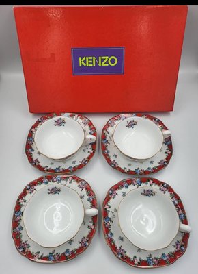 Kenzo 日本製 咖啡杯盤 4件組