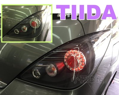 小亞車燈改裝＊全新 NISSAN 日產 TIIDA 5D 5門 款 黑框 LED 尾燈 後燈 一組3300