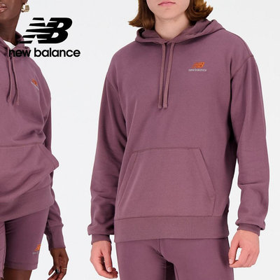 【New Balance】 NB 抽繩前口袋連帽長袖上衣_中性_咖紫色_UT21500TRF