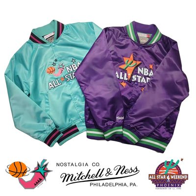 Cover Taiwan 官方直營 Mitchell&amp;Ness M&amp;N NBA 全明星賽 棒球外套 紫色 綠色 (預購)