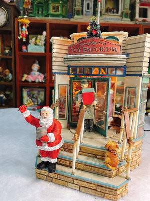 enesco 古董音樂盒1991年絕版圣誕玩具商店全新收藏