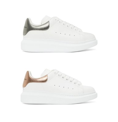 [全新真品代購] Alexander McQueen 金屬色系 白鞋 / 厚底 休閒鞋 (麥昆)