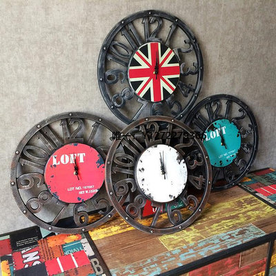 時鐘擺件loft工業風復古掛鐘裝飾齒輪鐘北歐ins風格家居輕奢金色簡約鐘表家居時鐘