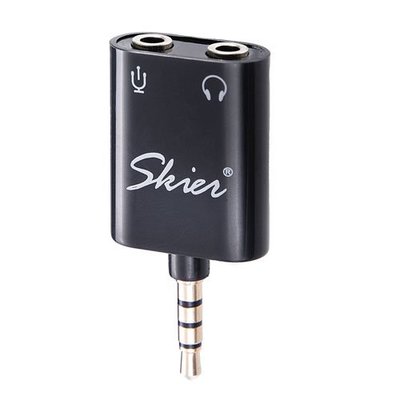 SKIER 高相容手機耳麥分離接頭 將TRRS 3.5mm接頭分接為麥克風端/耳機端 AGHO019