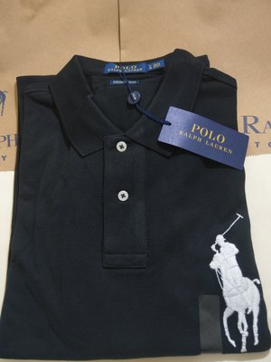 美國專櫃全新真品Ralph Lauren RL POLO (黑/深藍/白)大馬Polo衫~特價1980元