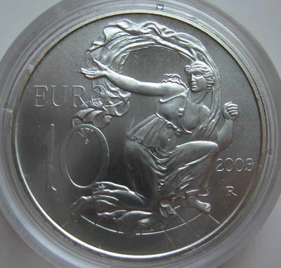 意大利2003年5歐/10歐普制紀念銀幣2枚套盒證齊人在歐洲