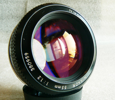 【悠悠山河】收藏級 夜之眼 酒紅膜 Nikon Nikkor 55mm F1.2 K版最佳鍍膜 鏡片透亮無刮無霉無霧無塵