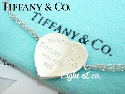 【Light & co.】專櫃真品已送洗 TIFFANY & CO 925純銀 return系列 經典款 刻字 愛心 牌 心型 手鍊