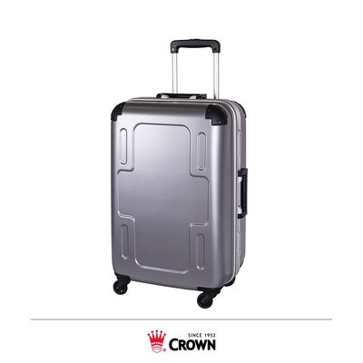 【Chu Mai】CROWN C-F2501 十字拉桿箱 行李箱 旅行箱 拉桿箱 旅遊用 -銀色(24吋)