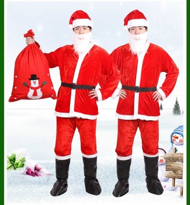 台灣現貨~金絲絨 毛絨 聖誕老人 聖誕老公公,服裝,聖誕節,衣服,舞會,聖誕服(聖誕、交換、禮物、聖誕趴、表演服、派對)
