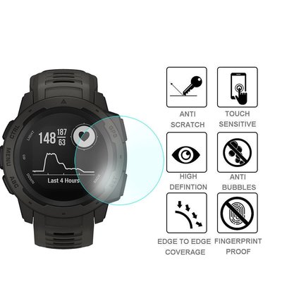 Garmin Instinct Watch HD 9H鋼化玻璃螢幕保護膜 防指紋 防刮痕 螢幕貼 HD手錶螢幕保護貼