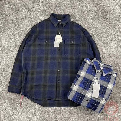 熱款直購#BEAMS JAPAN 21SS Indigo 日產藍染紅繩寬松格紋工裝襯衫 代購
