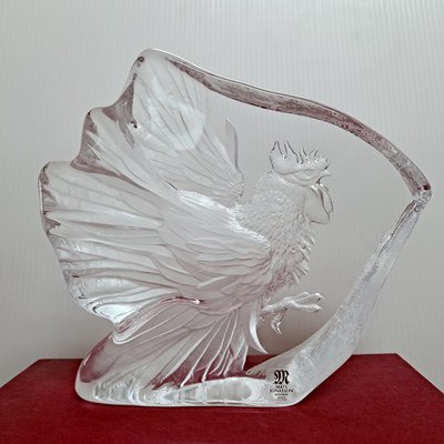 [ 三集 ] 瑞典 Mats Jonasson 水晶雕刻  公雞   高約:15公分  材質:水晶  Z