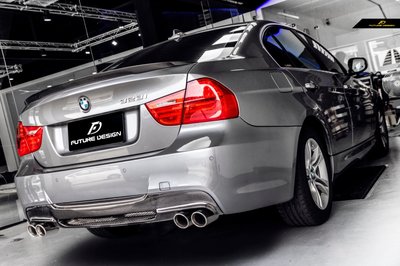 【政銓企業有限公司】BMW E90 E91 3D式樣 高品質 卡夢 後下巴 四出 免費安裝  MTECH專用 現貨