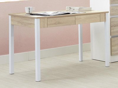【風禾家具】HGS-432-8@EML系統板加州橡木色3.3尺雙抽書桌【台中市區免運送到家】電腦桌 辦公桌 台灣製造傢俱