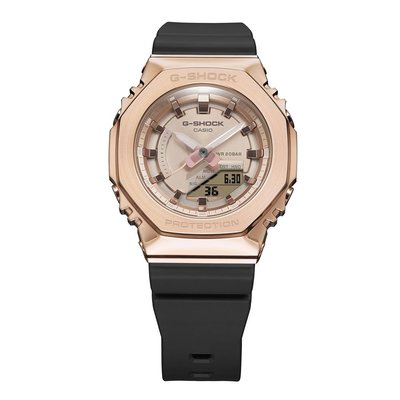 卡西歐 G-SHOCK 八角金屬殼雙顯手錶(玫瑰金 GM-S2100PG-1A4)限量到貨