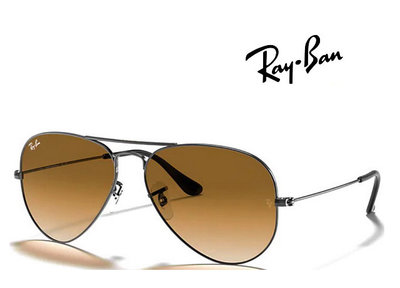 【珍愛眼鏡館】Ray Ban 雷朋 經典飛官太陽眼鏡 RB3025 004/51 62mm大版 鐵灰框漸層茶鏡片 公司貨