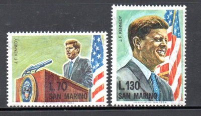 【流動郵幣世界】聖馬利諾1964年美國前總統約翰·肯尼迪逝世週年紀念日郵票