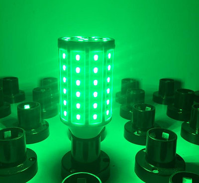 新品超亮綠光LED玉米燈植物生長燈E27螺口彩色燈泡12V24V36V110V220V