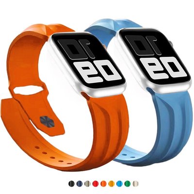 gaming微小配件-GRAY素色矽膠錶帶 適用於蘋果手錶 Apple Watch s8/7/6/5/4/3/2/1 41 45mm 男表女表-gm