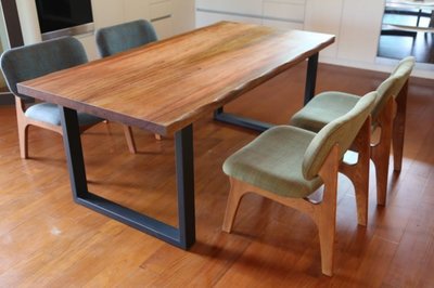 【原味手工家具】荷木餐桌(鐵腳) -台南 原木 家具