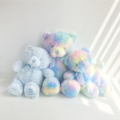 【喵小姐家居】25 / 36 厘米泰迪熊毛絨女童男孩嬰兒禮物高品質多彩領結軟毛絨動物熊娃娃