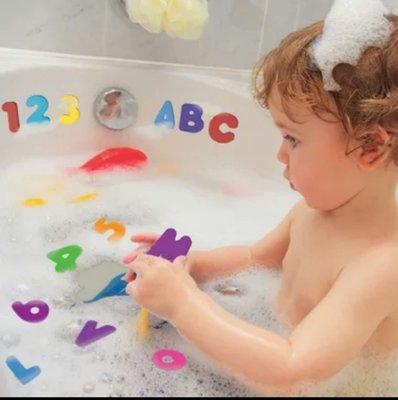 洗澡戲水玩具 寶寶26個英文字母+10数字貼玩具 早教玩具 英文素材 字母學習 【漾媽咪嬰幼兒用品】益智玩具洗澡玩具