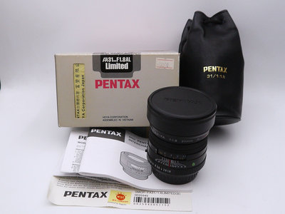 *小公主* PENTAX FA 31mm f1.8 Limited - 附B+W保護鏡 - 公司貨 - 盒裝 -