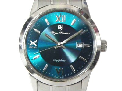 石英錶 [OP 1002M-405E] 奧林比亞之星-奧柏 圓形石英錶[寶藍色面] 時尚/中性/軍錶