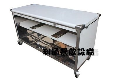 《利通餐飲設備》廚箱-2×3×3層+輪子   工作台2尺×3尺 不鏽鋼 櫥櫃型工作台