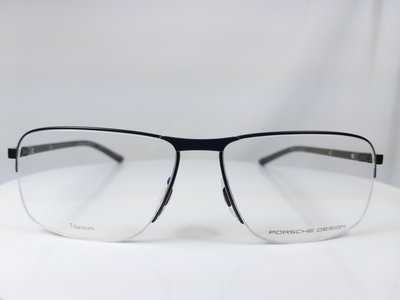 『逢甲眼鏡』PORSCHE DESIGN鏡框 全新正品 金屬黑 細方框 金屬鏡腳 純鈦材質 商務款【P8317 A】