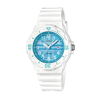 【金台鐘錶】CASIO 卡西歐 潛水風格 (女錶 兒童錶) 日期顯示窗 藍白面盤 LRW-200H-2C