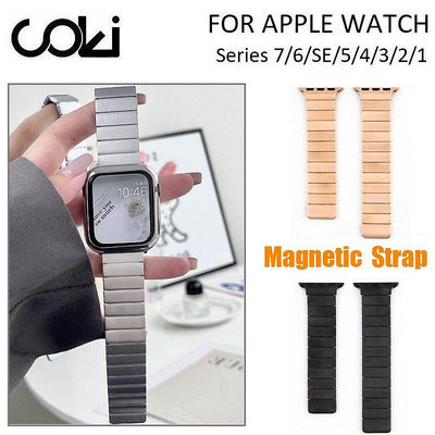 Apple watch 錶帶的金屬磁環錶帶 41mm 45mm 44mm 40mm 49mm 不銹鋼手鍊, 適用於 iW-台北之家