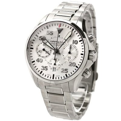 HAMILTON H64666155 漢米爾頓 手錶 機械錶 42mm PILOT AUTO CHRONO 鋼錶帶 男錶女錶