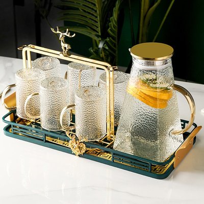 輕奢玻璃杯套裝家用ins風冷水壺北歐茶具茶杯客廳喝水杯套裝