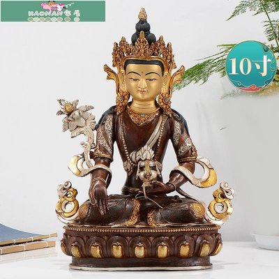 【熱賣精選】地藏王菩薩銅像10寸尼泊爾手工擺件紫銅鎏金鎏銀大愿觀音