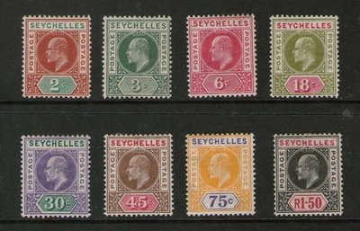 【雲品1】塞舌爾Seychelles 1903 KEVII Sc 38-40,43-7 MH/MNH 庫號#BF505 66858