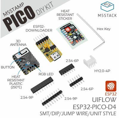 《德源科技》M5Stack Stamp Pico DIY KIT，雙模Wi-Fi&藍牙ESP32-PICO IoT編程