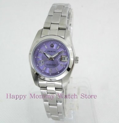 【幸福媽咪】網路購物、門市服務 PROKING 皇冠 日本機芯 日期指針石英錶 26mm 紫色