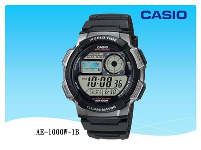 經緯度鐘錶 CASIO電子錶 百米防水 仿飛機儀表面板 LCD模擬指針 公司貨保固【↘740】 AE-1000W-1B