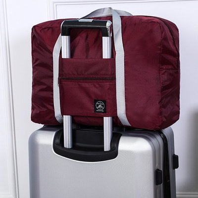 新款單肩折疊行李手提旅行包 純色旅行收納袋 大容量拉桿箱飛機包