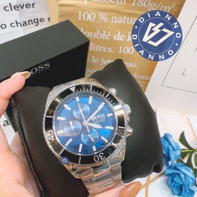 實體店面 帝安諾-BOSS 男錶 石英手錶 三眼錶面 日期 海洋藍 運動版 手錶 1513704