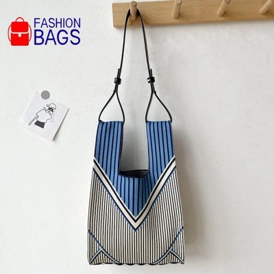 聯名好物-Fashion bags包包女 韓版針織手提包 編織大容量斜背包 托特包-全域代購