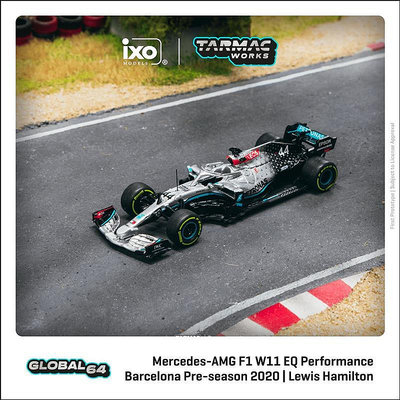 收藏模型車 車模型 1:64 Tarmac Works奔馳AMG F1 W11 2020巴塞羅那測試漢密爾頓車模